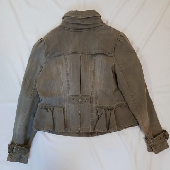Women's Size Large Katherine Barclay Grey Jean Jacket - Picture 2 of 10
